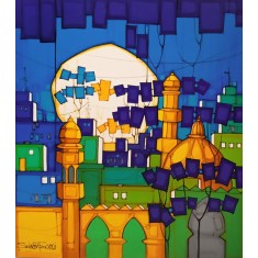 Salman Farooqi, 30 x 36 Inch, Acrylic on Canvas, Cityscape Painting, AC-SF-644